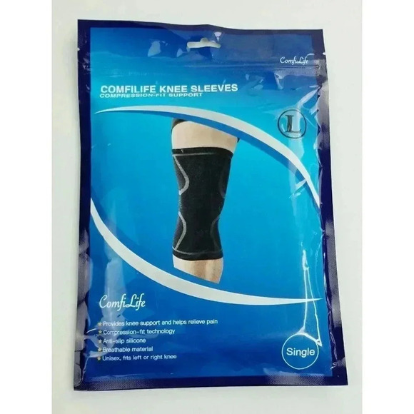 Comfilife Size Large Compression Fit Knee Sleeve Unisex Knee Support Anti Slip - Picture 1 of 8